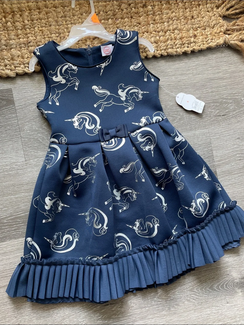 Wonder Nation Girls Navy Unicorn Dress